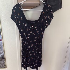 Abercrombie & Fitch Blue Puff Sleeve Tie Front Blouse